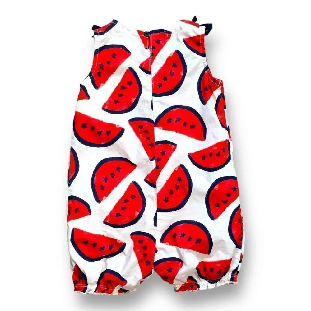 Just One You By Carters One Piece Romper Patriotic Red Watermelon Star‎ Print